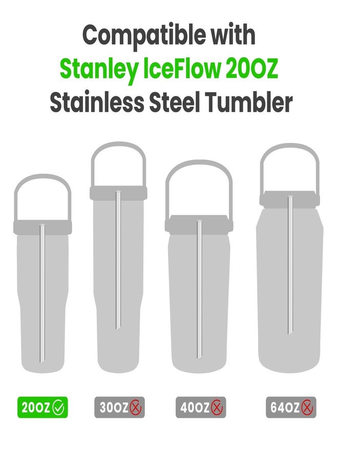 ان اي هوم مجموعة NiHome من 18 قطعة من المصاصات البلاستيكية الشفافة، متوافقة مع كوب ستانلي آيس فلو سعة 20 أونصة، مصاصات بديلة قابلة لإعادة الاستخدام لكوب ستانلي آيس فلو مع فرشاتين، متينة للمشروبات الساخنة والباردة، صديقة للبيئة، وخالية من مادة BPA - Image 3